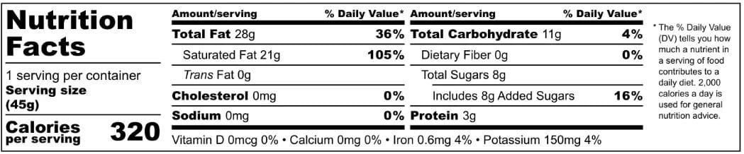 Our Bars Nutrition Facts at a Glance 5 SEASONAL Vanilla Rose 40 Nutrition Label 1 1 1 1
